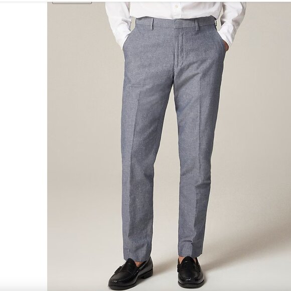 J. Crew Men's Ludlow Slim-fit suit pant in Irish cotton-linen blend 33 x 32 - Picture 1 of 11